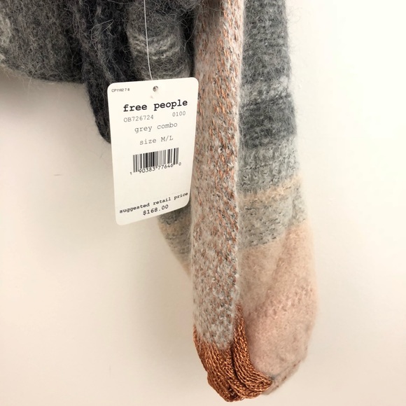 NWT Free People Cloud Kicker Stripe Crop Sweater - Picture 5 of 8